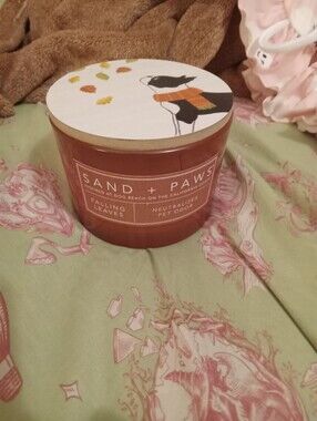 NWOT Sand + Paws Two Wick Candle Falling Leaves Scent